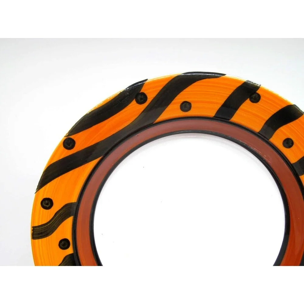 Pier 1 Soup Bowl Italy orange stripes and dots 9